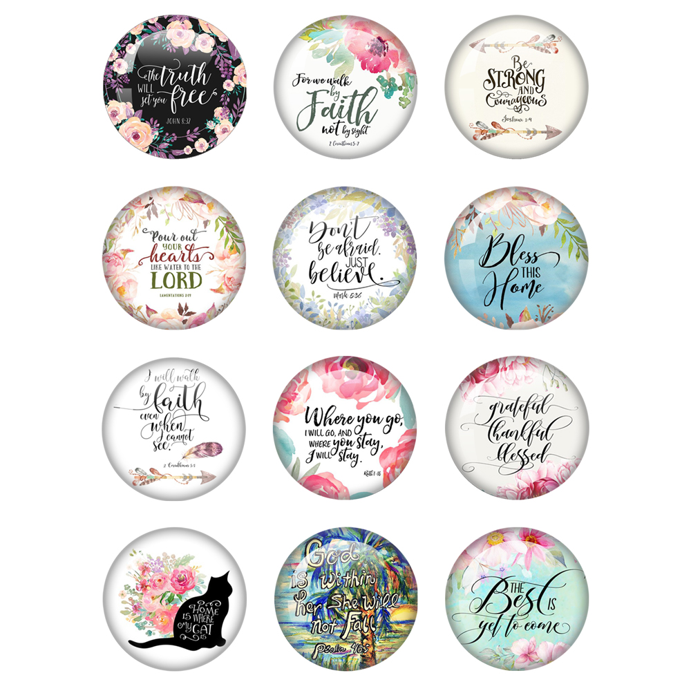 Jewelry Making Quotes - Art Painting Bible Verse Quote 10mm/12mm/14mm/16mm/18mm/20mm/25mm