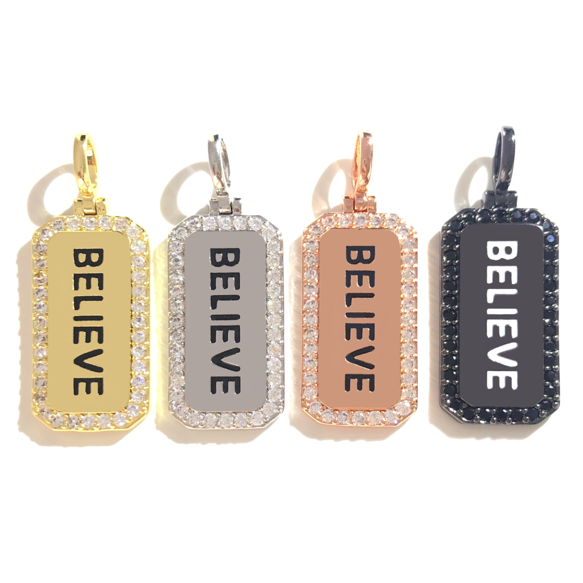 5pcs BELIEVE Word Tag Charm Re - Jewelry Making Quotes recensione e prezzo