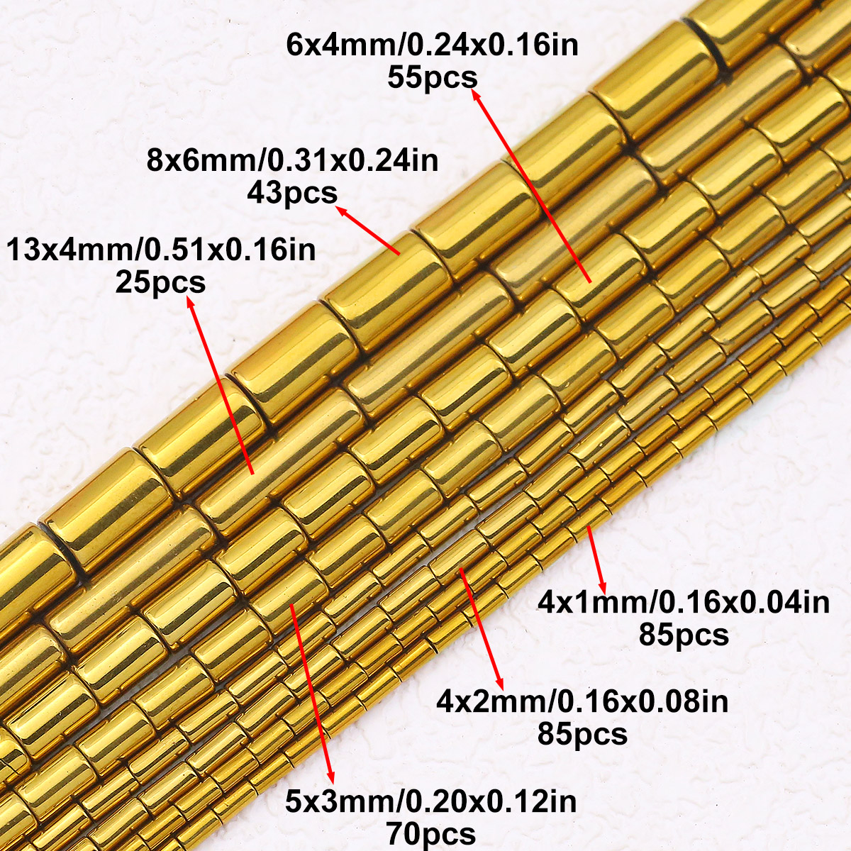 4/5/6/8/13mm Plated Golden Col - Seed Bead Tube recensione e prezzo
