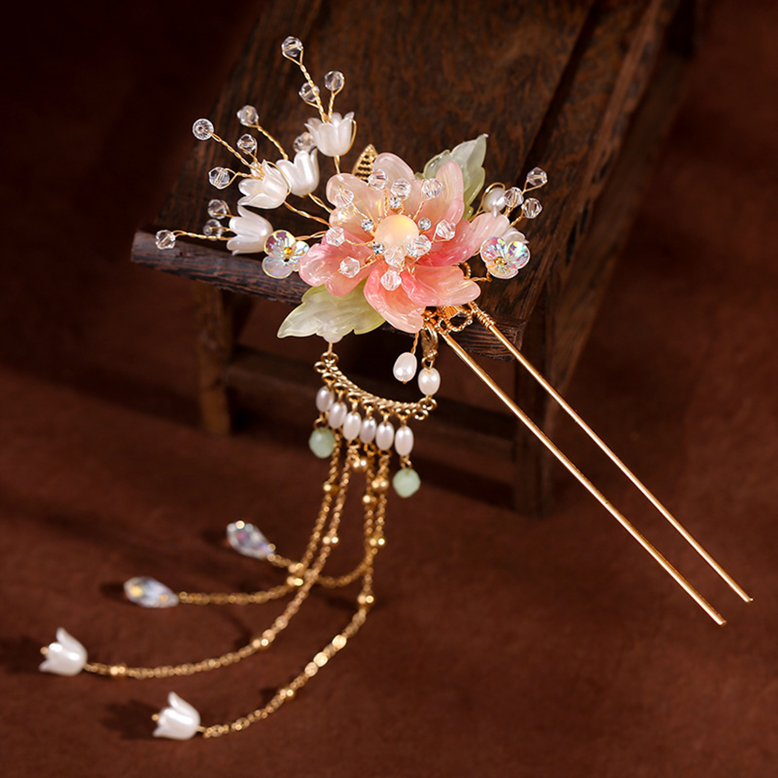Elegant Pink Flower Hairpins R - Jewelry Making Adults recensione e prezzo