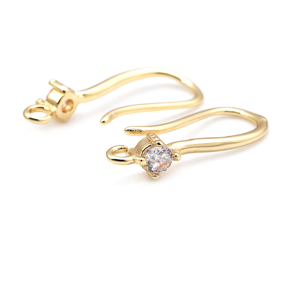 18K Gold Color Brass with Zirc - Jewelry Making Earring Supplies recensione e prezzo