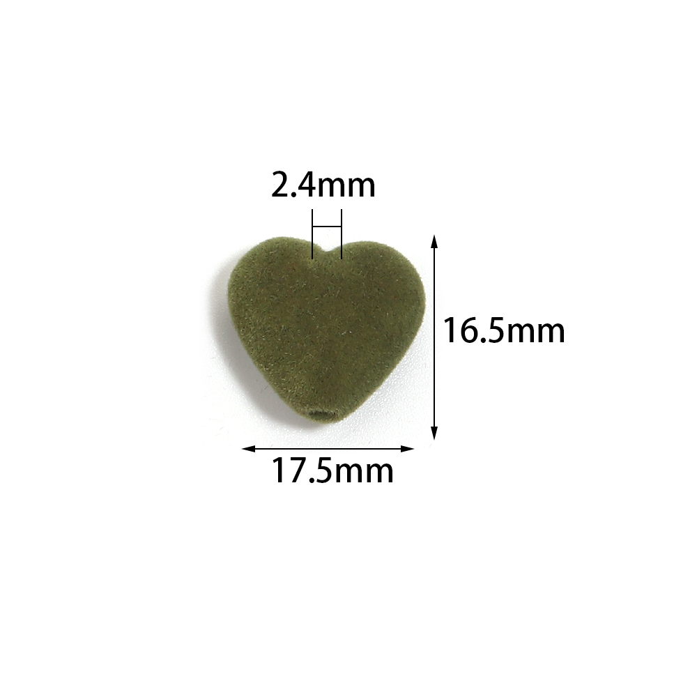 10pcs/lot Heart Flocking Acryl - Bead Mat Velvet recensione e prezzo