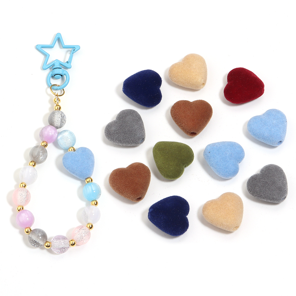 10pcs/lot Heart Flocking Acryl - Bead Mat Velvet recensione e prezzo