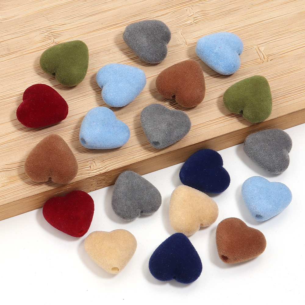 10pcs/lot Heart Flocking Acryl - Bead Mat Velvet recensione e prezzo