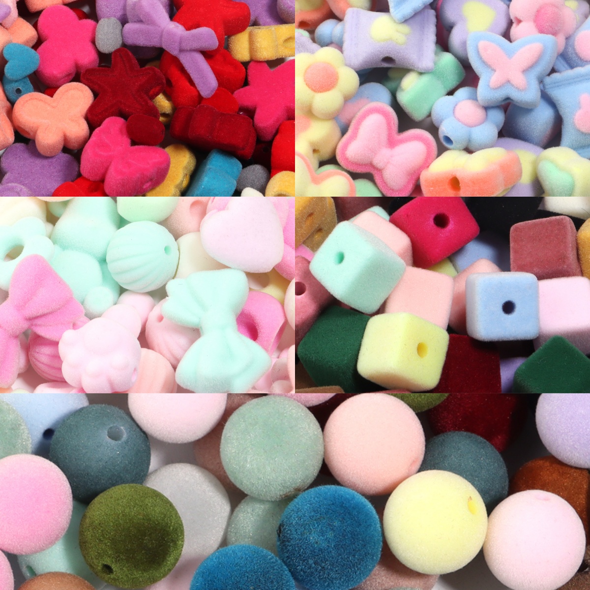 10PCS Acrylic Beads Flocking V - Bead Mat Velvet recensione e prezzo
