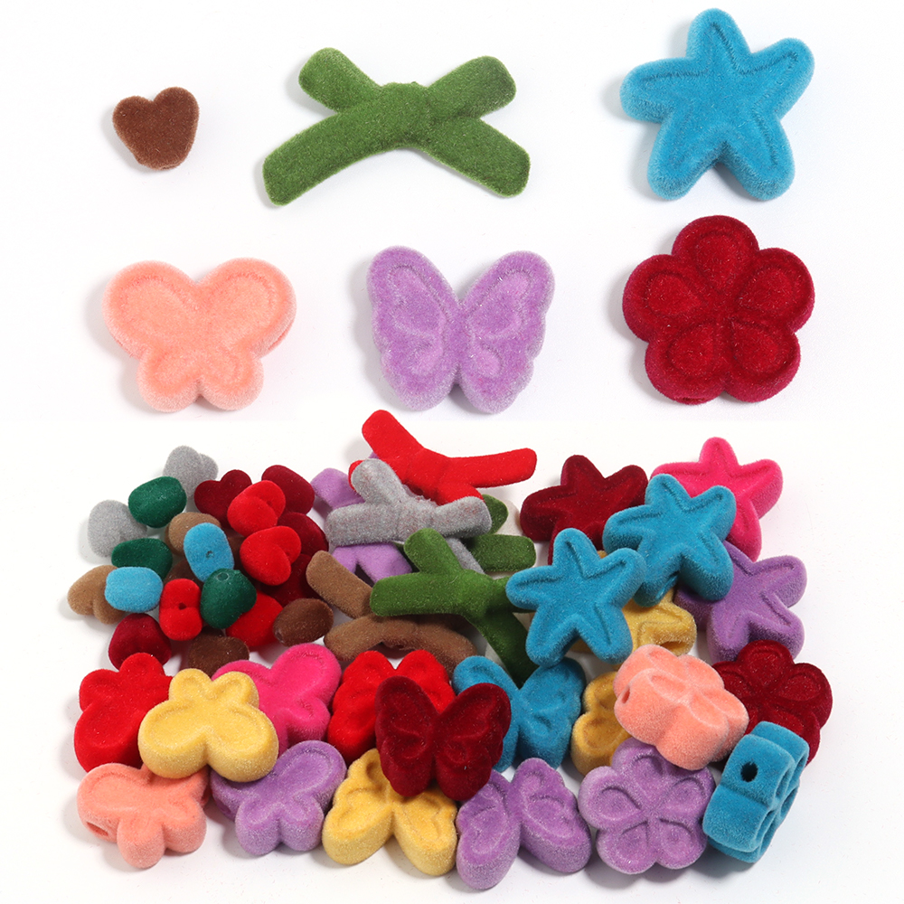 10PCS Acrylic Beads Flocking V - Bead Mat Velvet recensione e prezzo