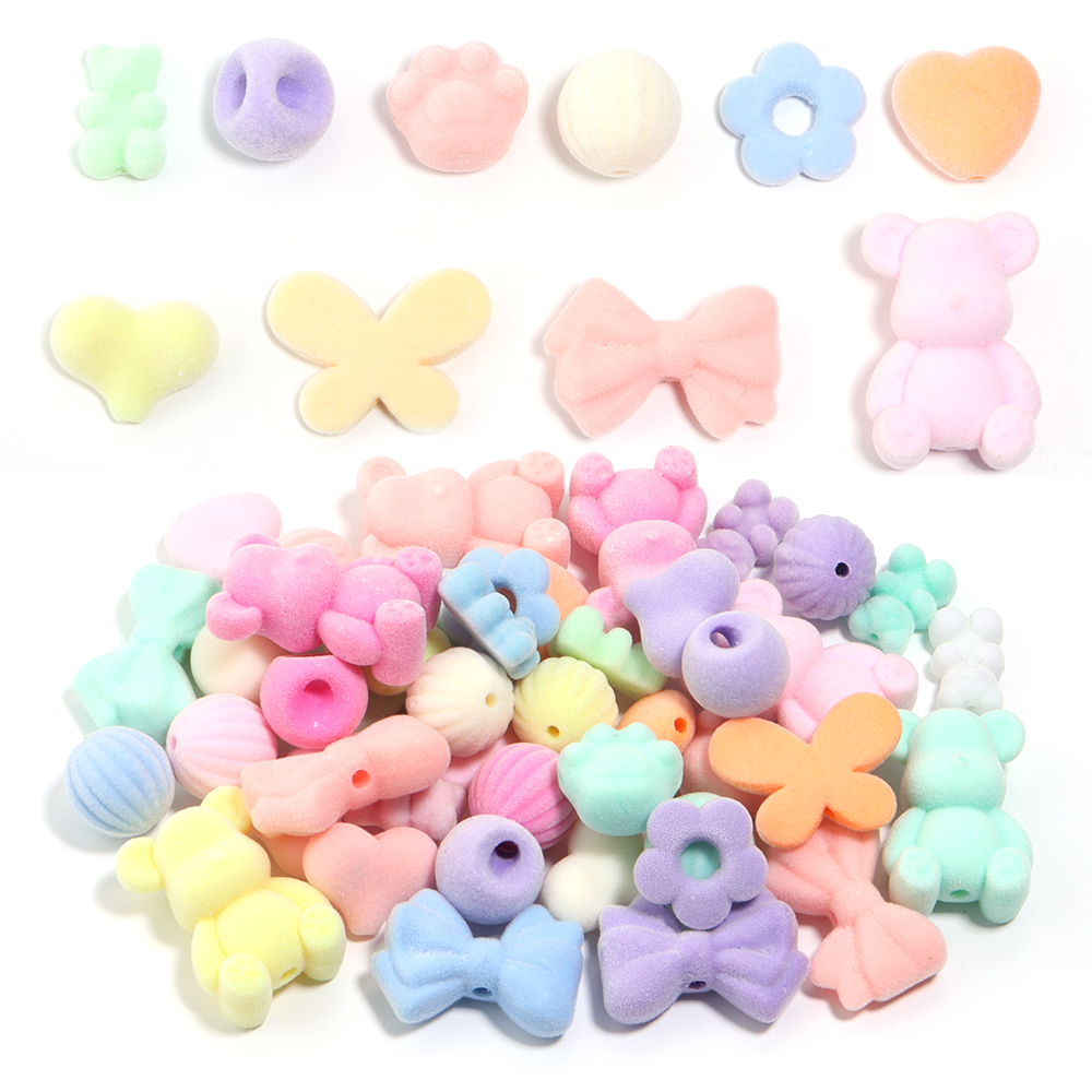 10PCS Acrylic Beads Flocking V - Bead Mat Velvet recensione e prezzo