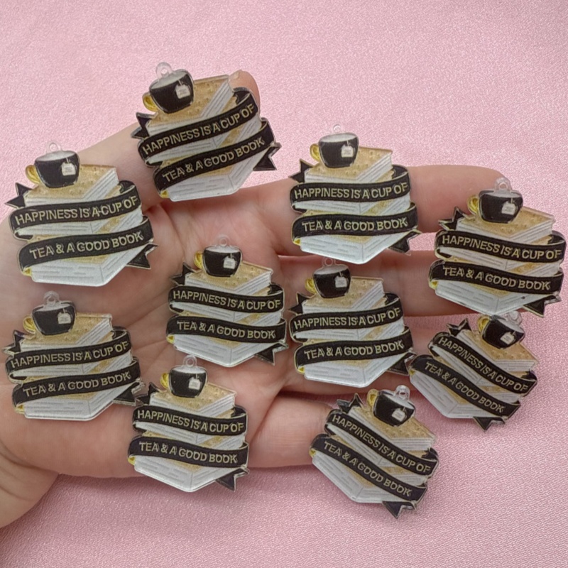 10pcs acrylic book coffee quot - Jewelry Making Quotes recensione e prezzo