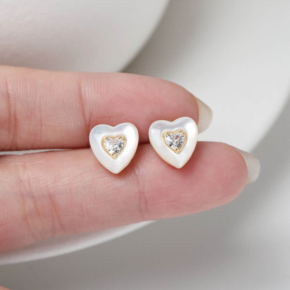 2PCS Dainty Heart Shell Ear St - Jewelry Making Earring Supplies recensione e prezzo