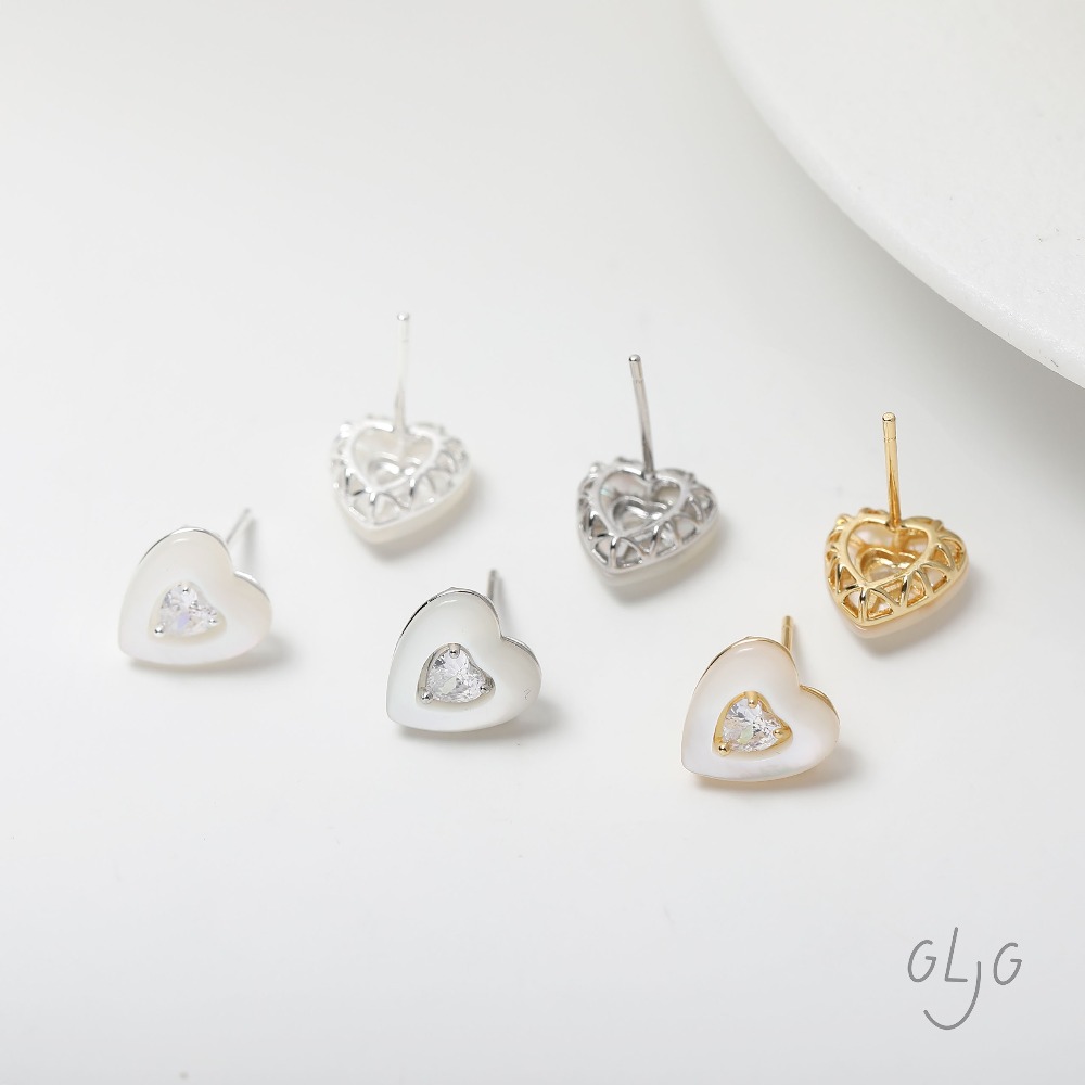 2PCS Dainty Heart Shell Ear St - Jewelry Making Earring Supplies recensione e prezzo