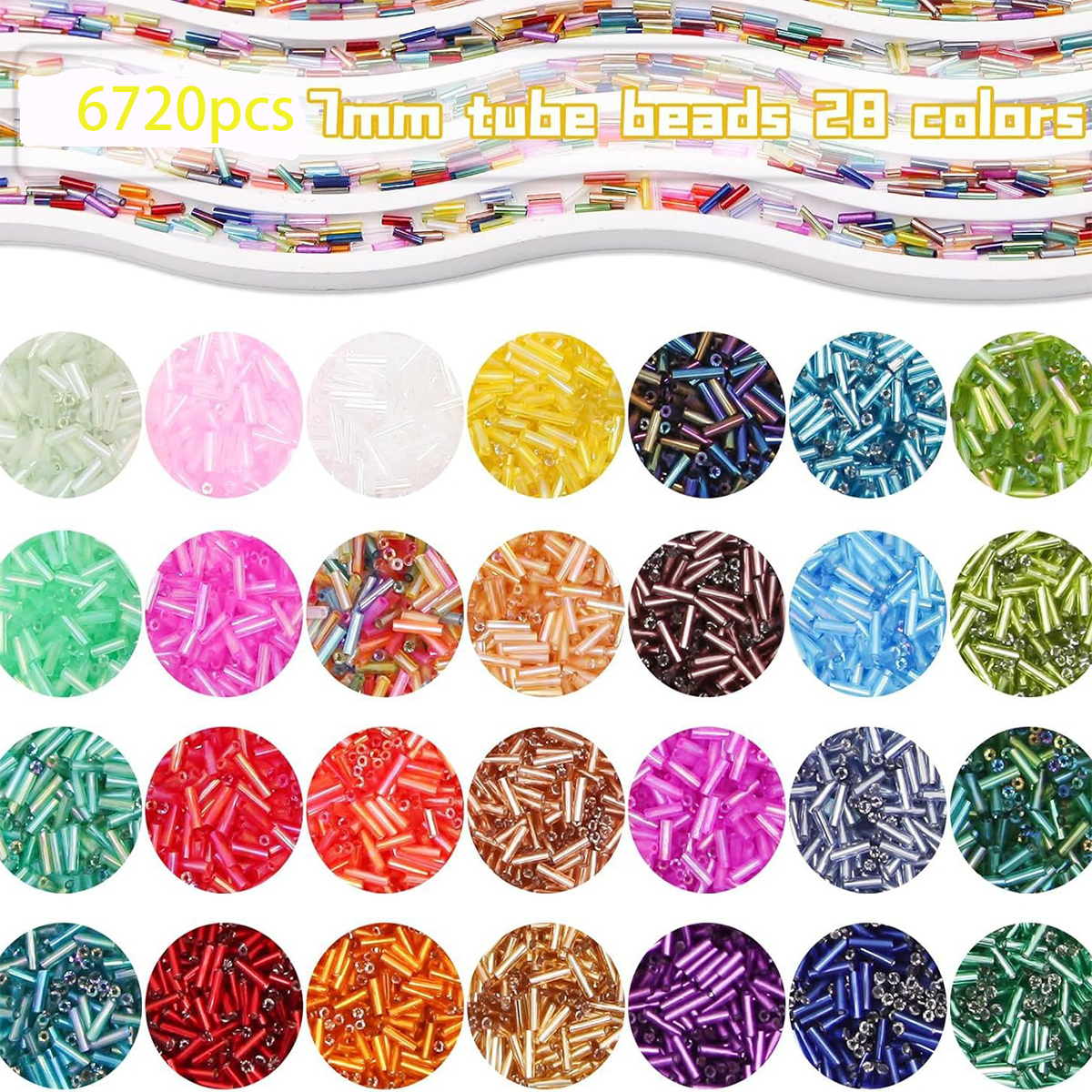 About 6720Pcs/Box 7mm 28 Color - Seed Bead Tube recensione e prezzo
