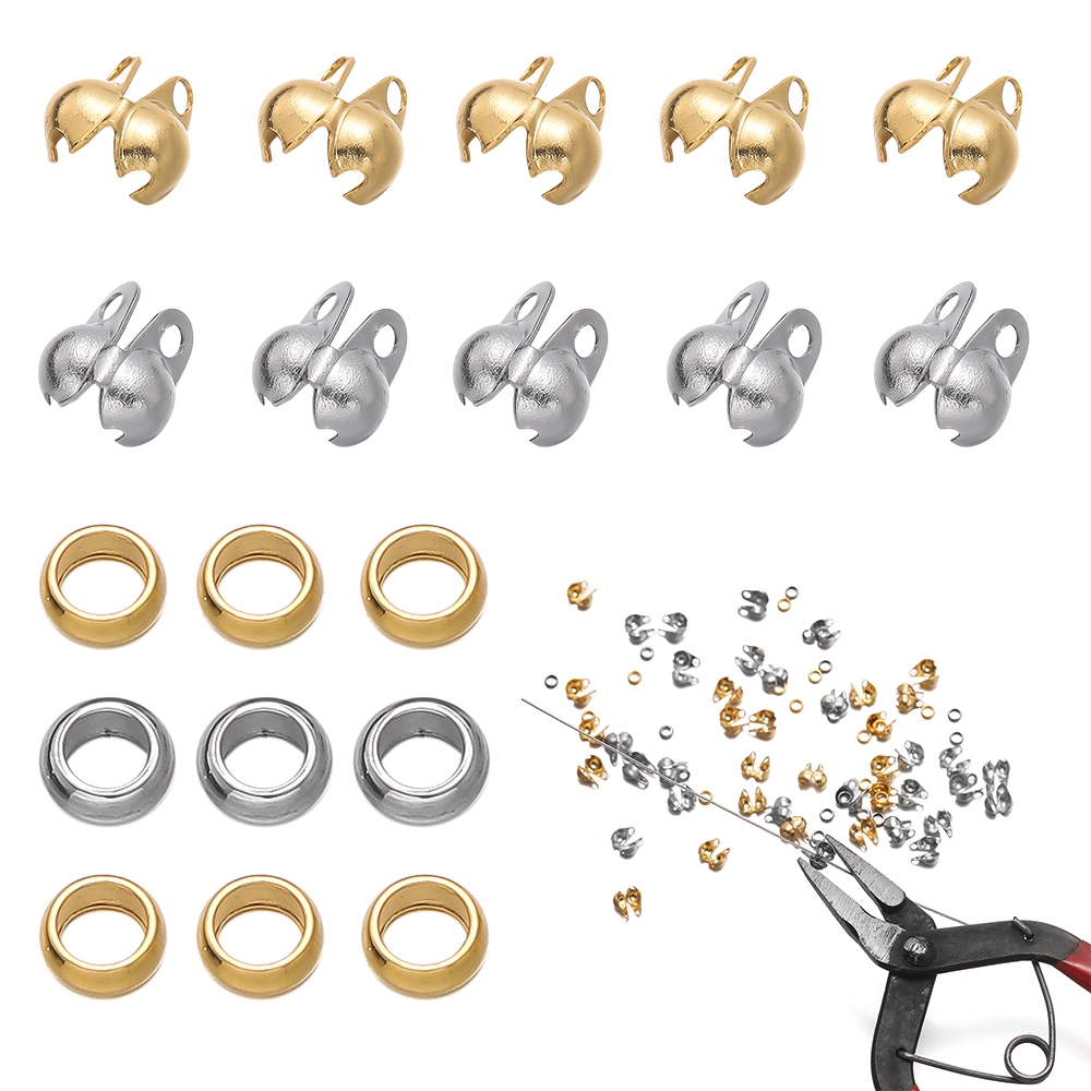 1Set Stainless Steel Crimp Bea - Jewelry Making Earring Supplies recensione e prezzo