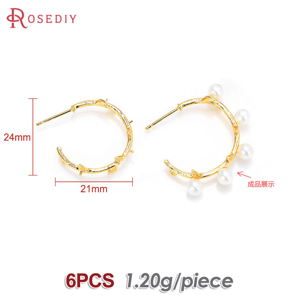 6PCS 18K Gold Color Brass with - Jewelry Making Earring Supplies recensione e prezzo