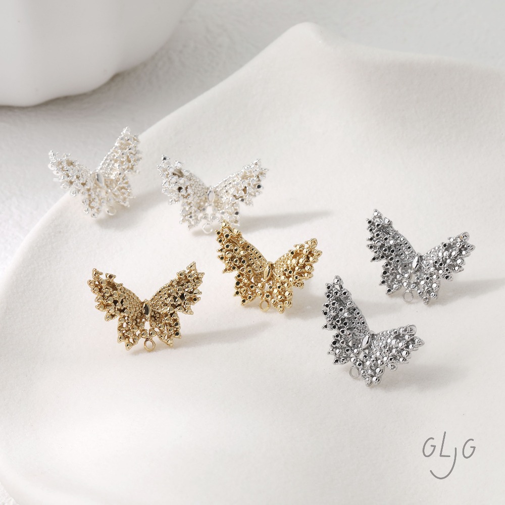 2PCS butterfly Design Ear Stud - Jewelry Making Earring Supplies recensione e prezzo
