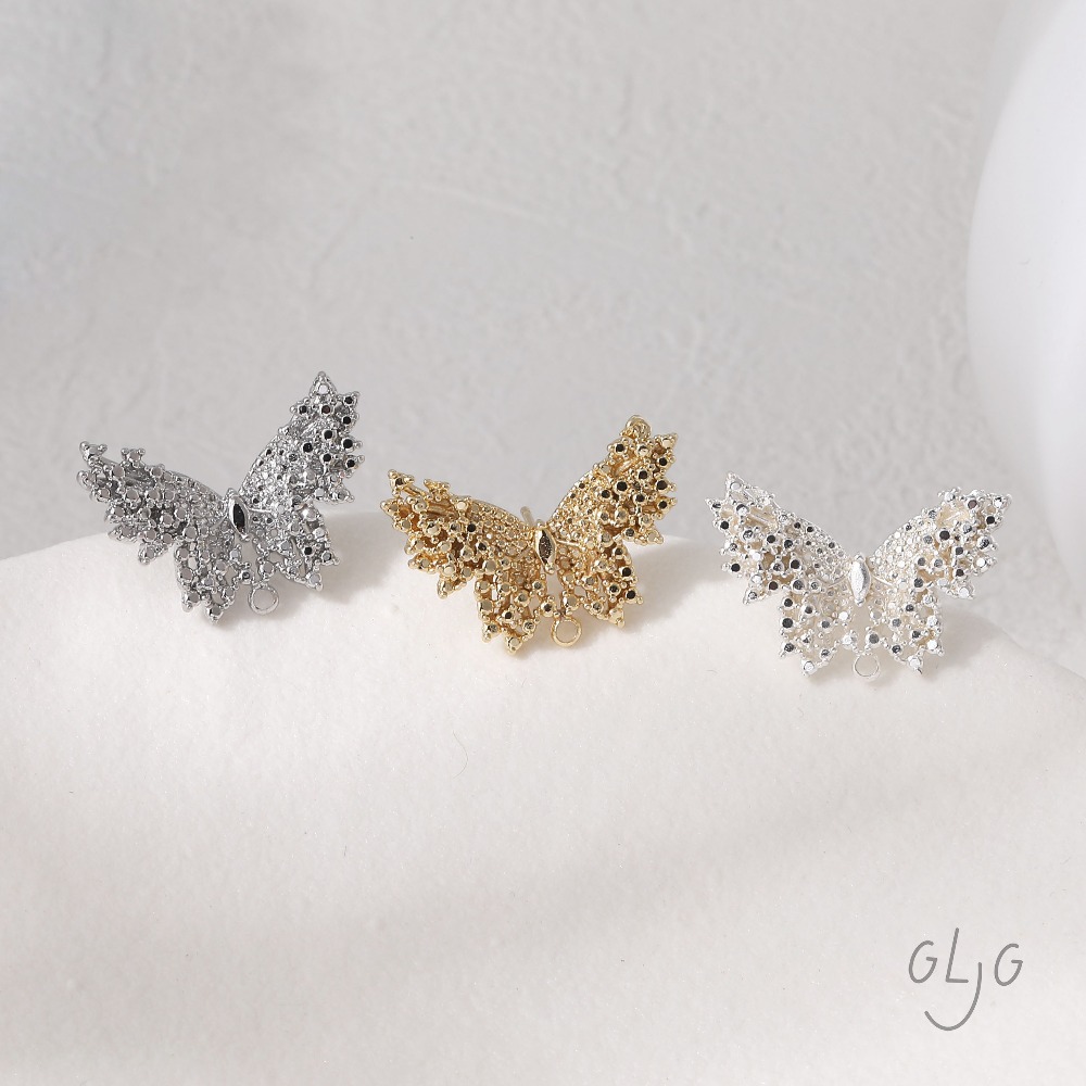 2PCS butterfly Design Ear Stud - Jewelry Making Earring Supplies recensione e prezzo