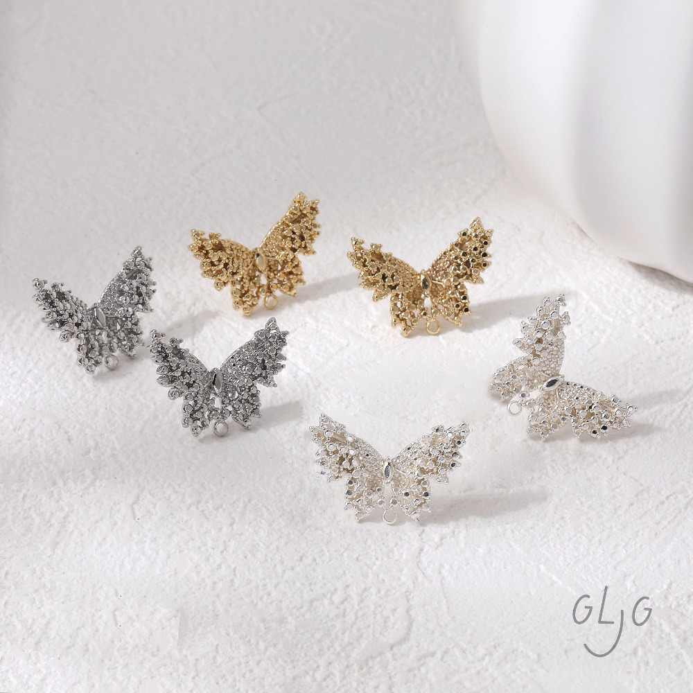 2PCS butterfly Design Ear Stud - Jewelry Making Earring Supplies recensione e prezzo