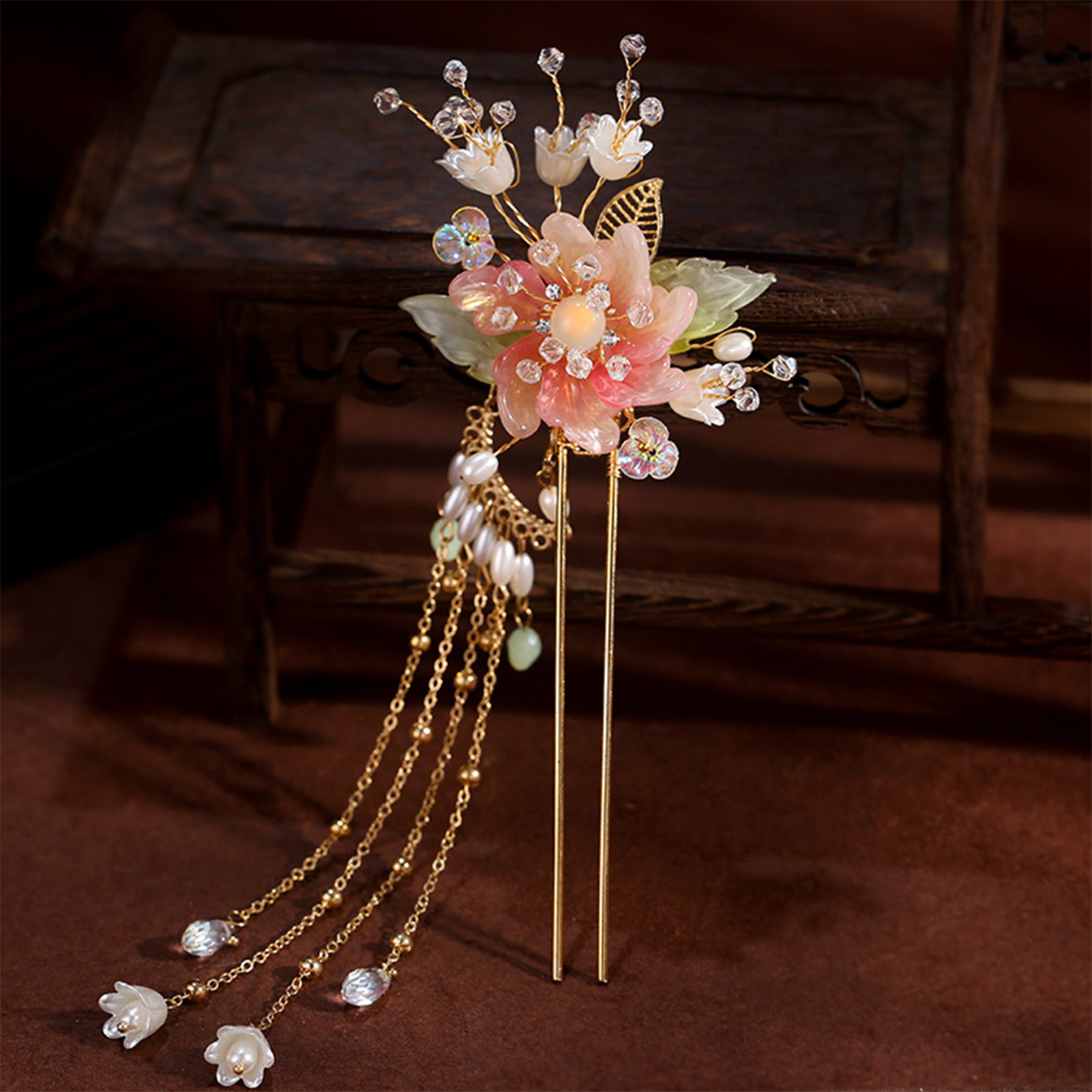 Elegant Pink Flower Hair Pin U - Jewelry Making Adults recensione e prezzo