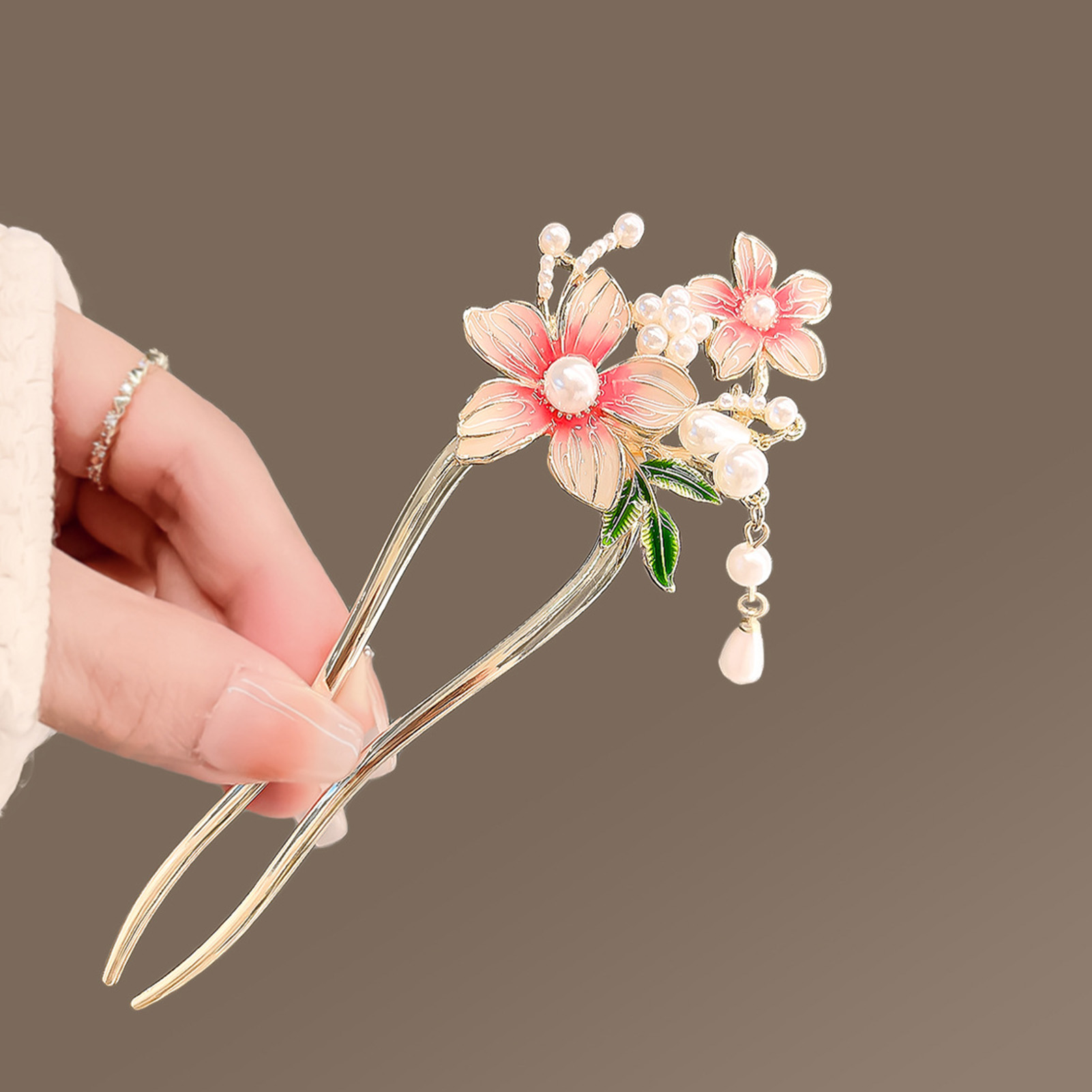 Elegant Pink Flower Hair Pin U - Jewelry Making Adults recensione e prezzo