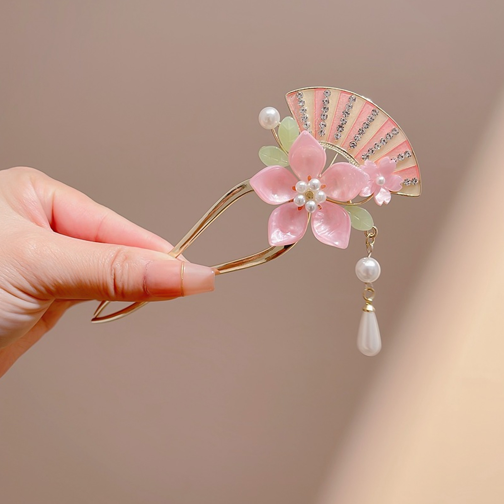 Elegant Pink Flower Hair Pin U - Jewelry Making Adults recensione e prezzo